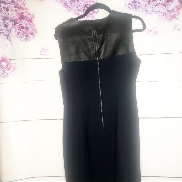 Burberry | Fitted Dress with Leather Yoke - Picture 7 of 8